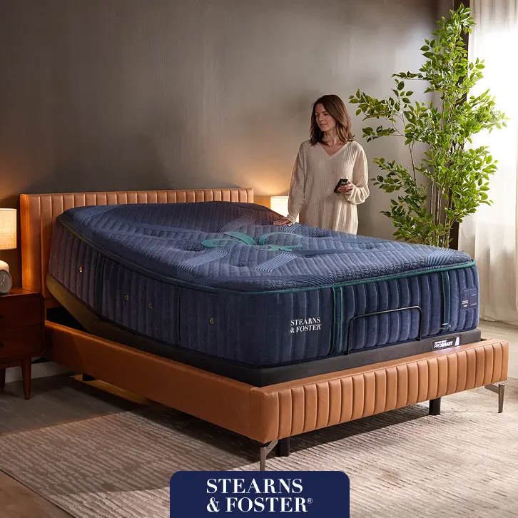 Get a $300 instant gift toward a total sleep solution with purchase of select Stearns & Foster mattresses.